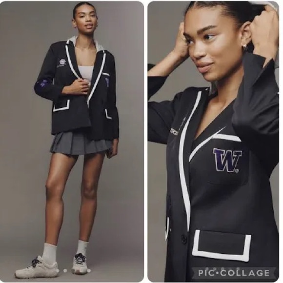 The Wild Collective XAnthropologie - Women’s NCAA Piped Blazer - Medium - NWT